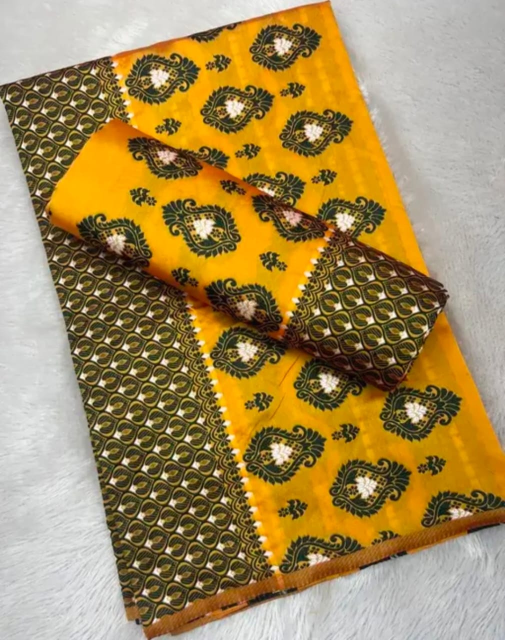 Mixpaat Assamese Poly Silk Mekhela Chador Set – Elegant Printed Traditional Wear