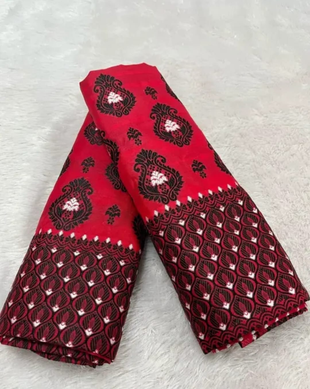 Mixpaat Assamese Poly Silk Mekhela Chador Set – Elegant Printed Traditional Wear