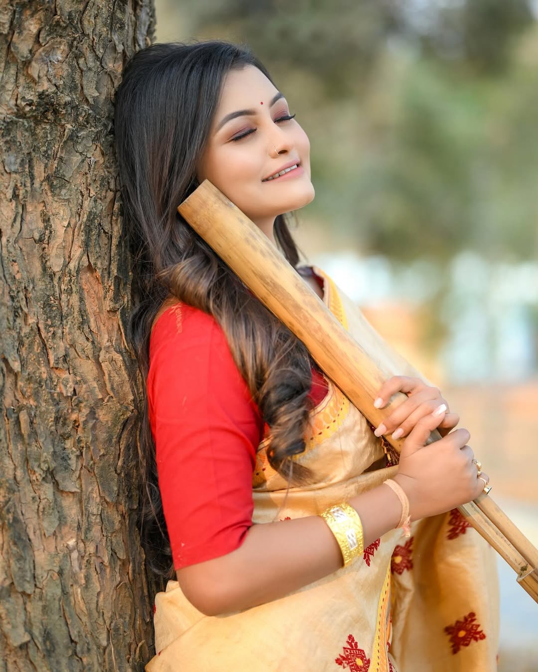 Beige Mixpaat Assamese Mekhela Chador Set – Art Silk, Woven Design, Traditional Wear