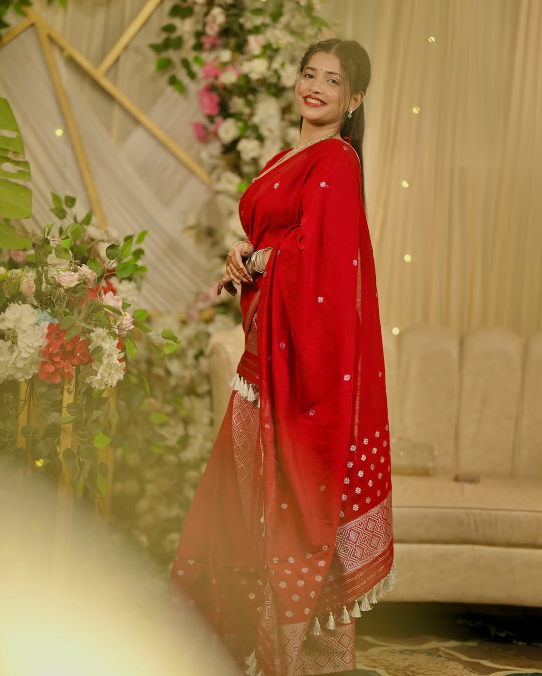 Mix Poly Paat Jura Assamese Mekhela Chador Set