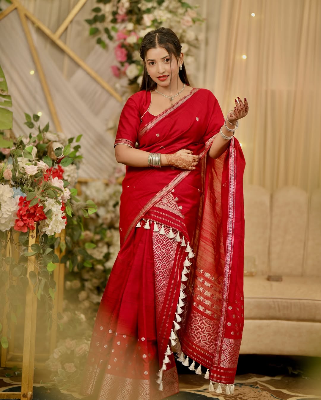 Mix Poly Paat Jura Assamese Mekhela Chador Set