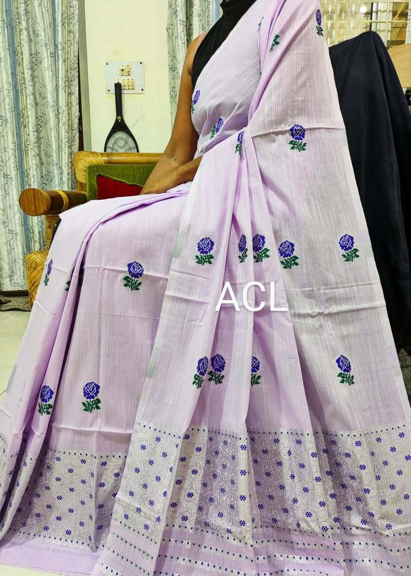 Buwa Cotton Mekhela Chador – Woven Floral Assamese Traditional Set