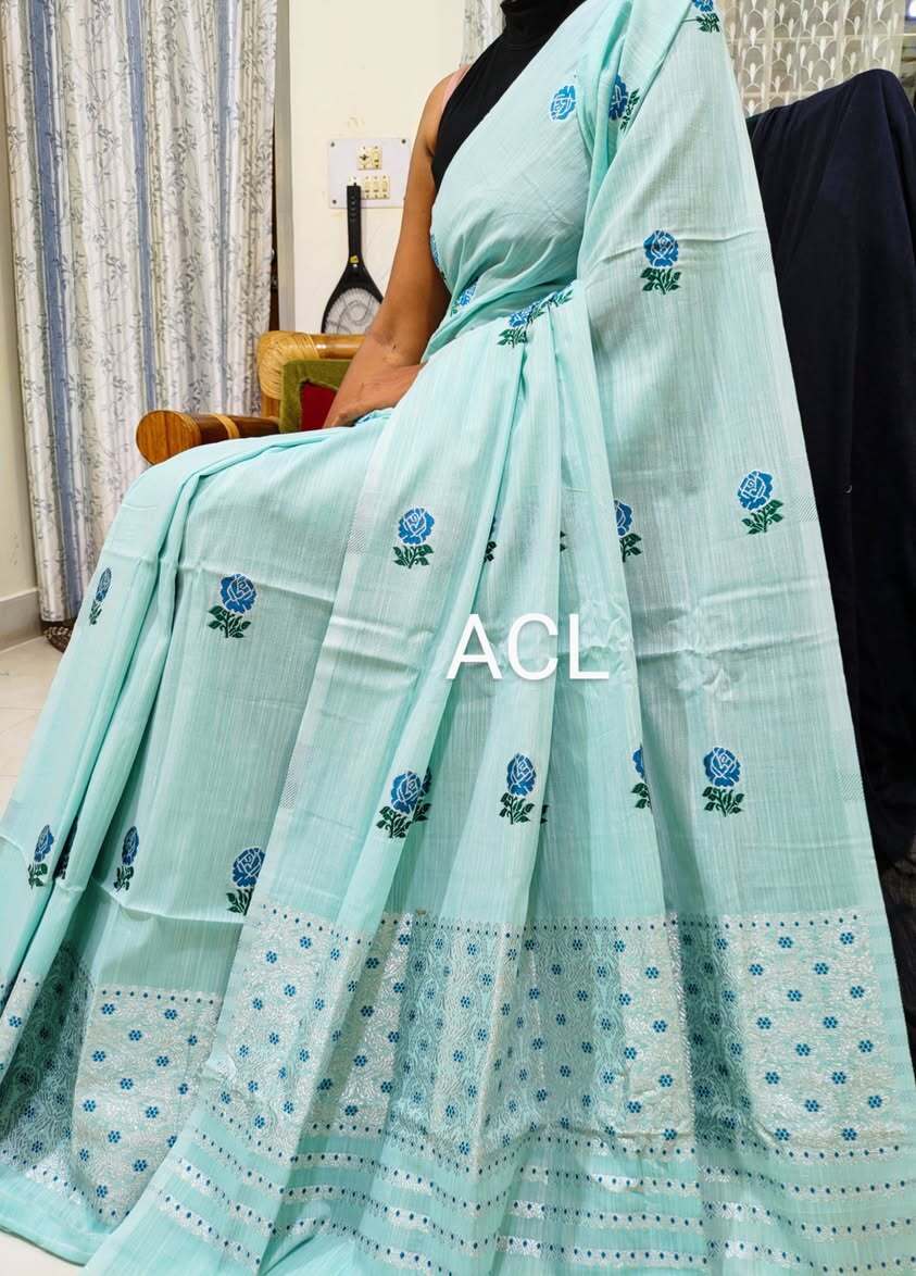 Buwa Cotton Mekhela Chador – Woven Floral Assamese Traditional Set